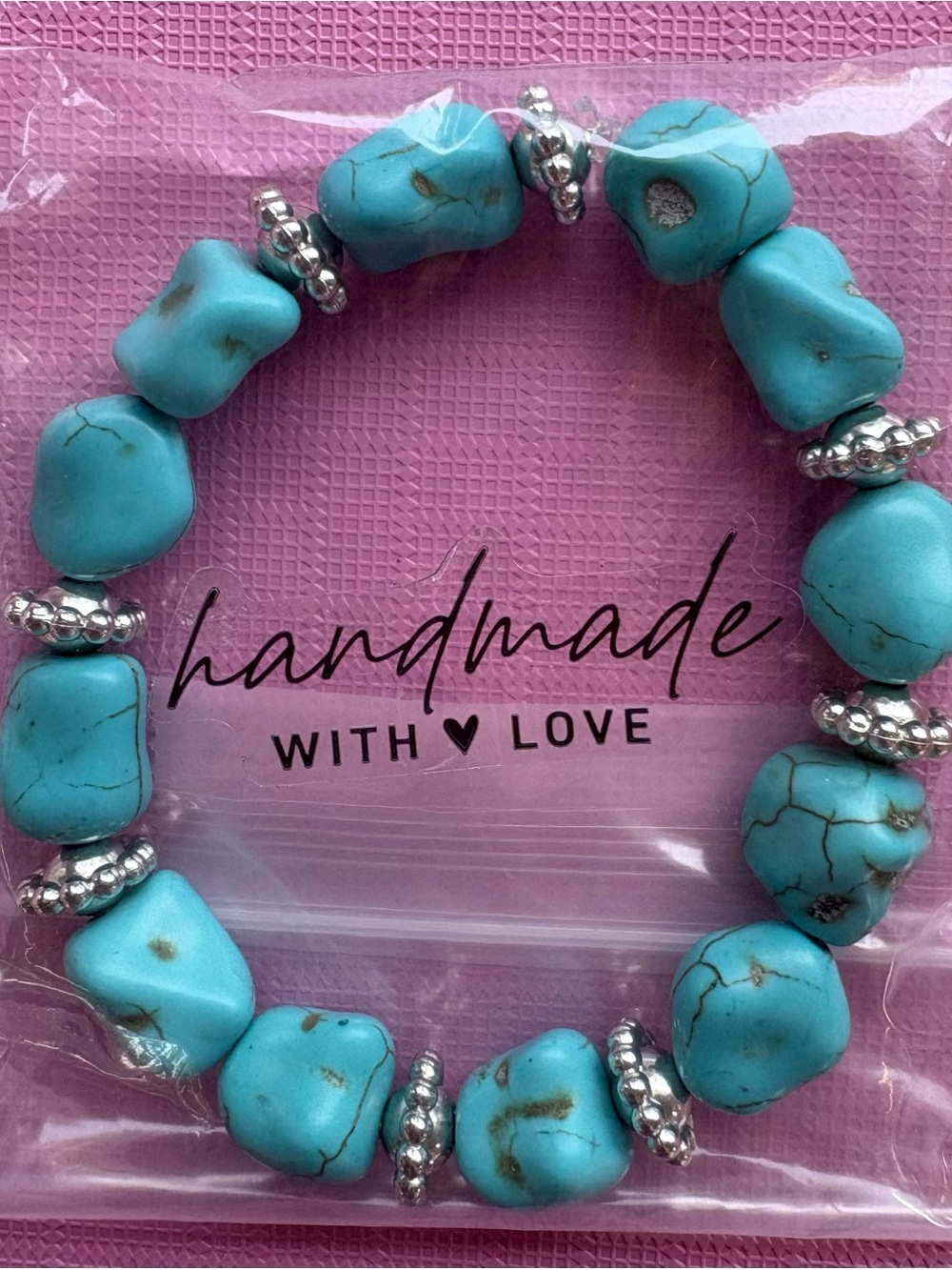 Turquoise Stone Stretch Bracelet -